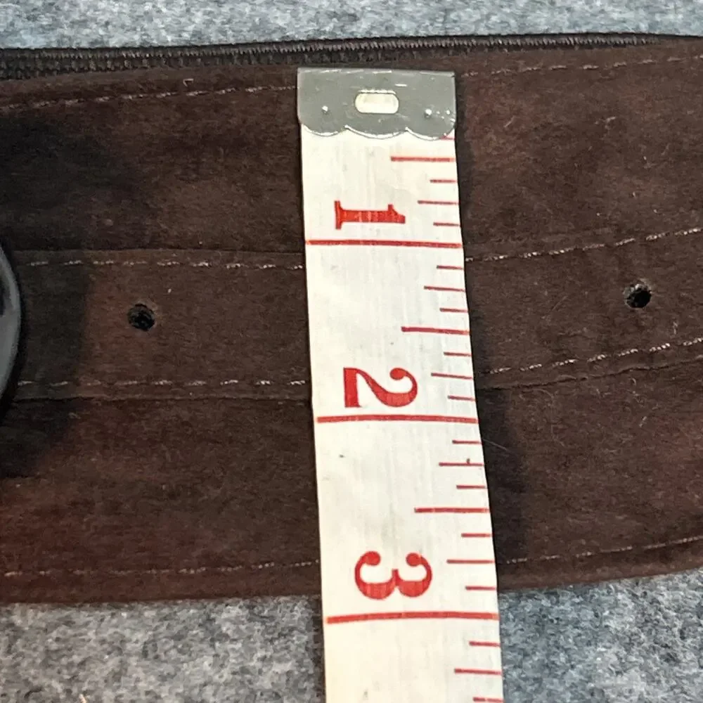 Vintage Women’s Belt Size 12 Wide Dark Brown Suede Elastic Jessica Howard - Picture 7 of 12